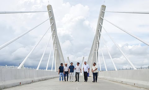Bridge before Christmas President Ferdinand ‘Bongbong’ Marcos Jr. and DPWH Secretary Vince Dizon inspect the Camalaniugan Bridge Project linking Cagayan’s northeastern and northwestern coasts. Marcos hopes to see it open before Christmas.