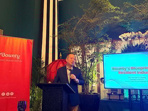 BOUNTY Fresh Group Holdings Inc. President and CEO Atty. Kenneth Cheng discusses the company’s plan to open around 300 new Chooks-to-Go stores nationwide this year during a media briefing on Monday.