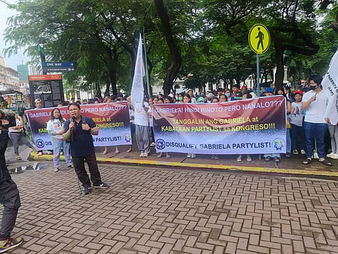 Parents are up in arms in front of the Commission on Elections headquarters in Intramuros, Manila to protest against the proclamation of Gabriela Partylist and its representative Sarah Elago.