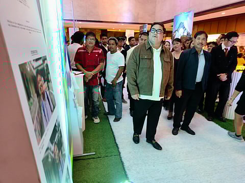 Administrator and CEO Hussein Pangandaman checks the previews of the short films at the first FAB Film Festival (FFF) at the Authority of the Freeport Area of Bataan (AFAB) Administration Building in Mariveles, Bataan on 14 October 2025.