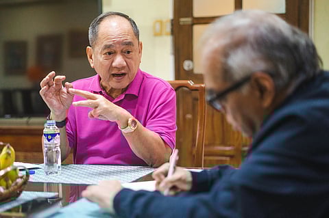 PRESIDENT and CEO of the Philippine Stock Exchange Ramon S. Monzon sits with editors at the Daily Tribune for an exclusive interview on 17 October 2025.