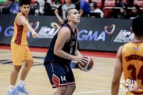 Jonathan Manalili shoots his way to 14 points as Letran clips defending champion Mapua, 85-82, in the Season 101 NCAA men’s basketball tournament at the Filoil EcoOil Centre.