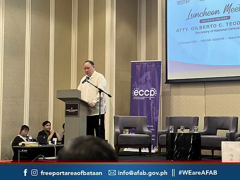 The Authority of the Freeport Area of Bataan (AFAB) has expressed its support to Defense Secretary Gilberto C. Teodoro Jr.’s thrust for national defense and resilience during a luncheon meeting at the Makati Diamond Residences, Bonifacio Global City, on 23 October 2025.