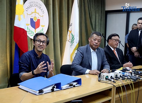 (October 23 2025) DPWH Secretary Vince Dizon along with Ombudsman Jesus Crispin Remulla and ICI Chairman Andres Reyes held a press conference, after file malversation, graft charges before the Office of the Ombudsman against 22 DPWH officials and contractors for their alleged involvement in anomalous infrastructure projects in partnership with the ICI. Photo/Analy Labor