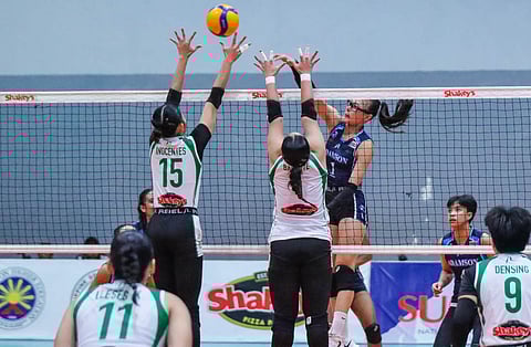 SHAINA Nitura spikes her way to a 16-point performance to lift the Adamson Lady Falcons to a 25-18, 15-25, 25-16, 25-22 win over the Saint Benilde Lady Blazers in the quarterfinals of the 2025 Shakey’s Super League (SSL) Preseason Unity Cup on Friday.