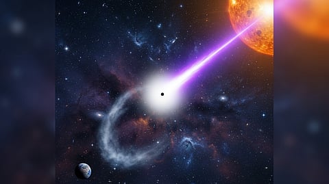 DIGITAL rendition of 3I/Atlas interacting with the sun.