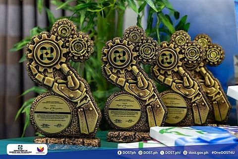 These are the plaques taken home by the 1st, 2nd and 3rd placers of the DOST-Wadhwani Technopreneurship Pitching Activity held on October 21, 2025 at Bayview Park Hotel, Manila. The other plaque is given to Wadhwani Operating Foundation for its steadfast support to DOST by providing hands-on entrepreneurship development courses.