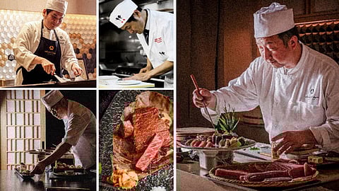 GUESTS can savor a seven-course wagyu feast crafted by four master chefs at Hotel Okura Manila’s Yawaragi Restaurant.