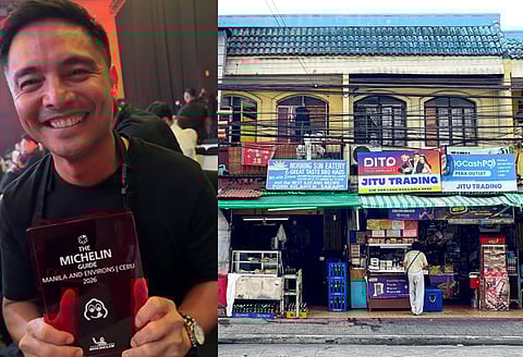 Actor and restaurateur Marvin Agustin (left) with his Michelin award; Morning Sun Eatery
