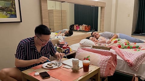 Kris Aquino with sons Bimby and Josh.