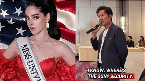 Miss Universe 2025 - Miss Universe Mexico Fatima Bosch and Executive Director Nawat Itsaragrisil