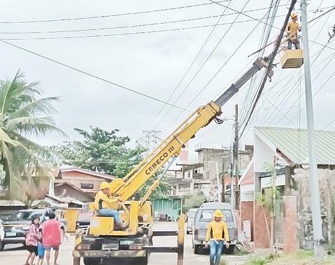 Personnel from the Cebu 3 Electric Cooperative Inc. work double time in conducting post-storm damage assessments and system checks for a swift and safe execution of power restoration.
