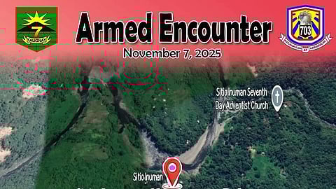 Site of encounter at Sitio Inuman, Norzagaray, Bulacan between government troops and armed groups on 7 November.