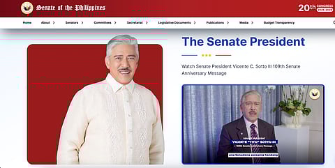 (Screengrab of the new Senate website)