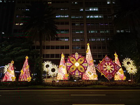 Stunning parols and festive displays adorn Ayala Avenue and Ayala Triangle to Makati Avenue and Paseo de Roxas.