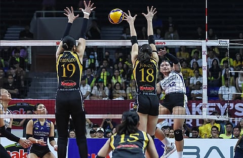 Top rookie Sam Cantada joins hands with the NU Lady Bulldogs in their bid to pull the plug on UST’s bid in the 2025 SSL Preseason Unity Cup.