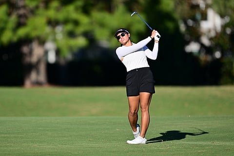 BIANCA Pagdanganan plays a shot on the eighth hole during The ANNIKA driven by Gainbridge in Belleair, Florida.