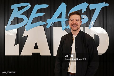 SAUDI-US-ENTERTAINMENT-INTERNET-MRBEAST
US YouTuber James Stephen "Jimmy" Donaldson, commonly known by MrBeast, smiles during an interview with AFP at the "Beast Land" temporary amusement park in Riyadh's Boulevard City entertainment complex on November 12, 2025. MrBeast, the world's most followed YouTuber with over 450 million subscribers, opened a temporary amusement park in Riyadh on November 13, the latest celebrity drawn to Saudi Arabia as it aspires to become a major entertainment hub.