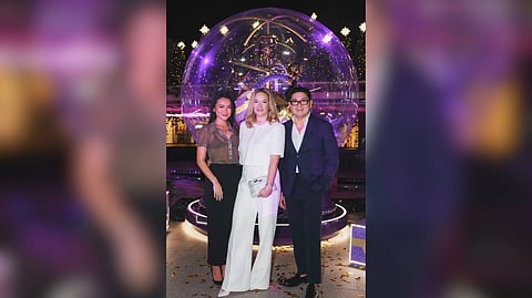 Nikki Huang of the SSI Group, Coralie Charriol (Charriol CEO and creative director), and Anton Huang (SSI Group Inc. president and CEO).