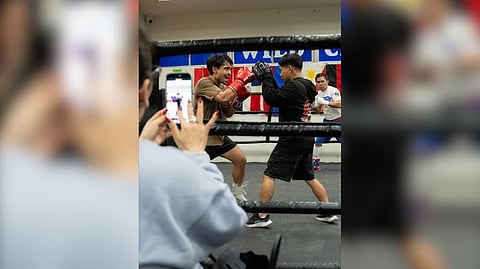 Jimuel Pacquiao gets high-quality training from Marvin Somodio and father Manny Pacquiao at the Wild Card Boxing Club.