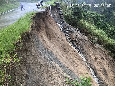 Heavy rains brought by Northeast Monsoon strengthened by the shear line caused landslides and road closures in the Province of Apayao. |Aldwin Quitasol. Photo Courtesy of Provincial Government of Apayao.