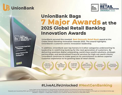 UB wins honors at Global Retail Banking Innovation Awards