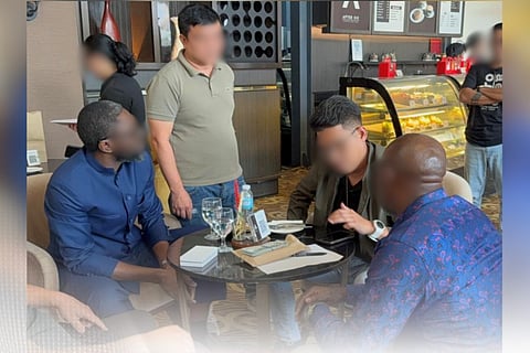 The authorities here arrested two Cameroonian nationals in an entrapment operation held in Clark Freeport on November 20, 2025.