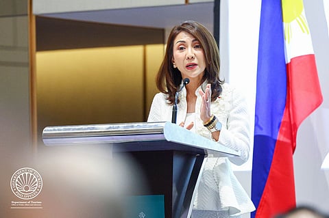 Department of Tourism Secretary Christina Frasco delivers her keynote address during the Tourism Congress of the Philippines 2025 Annual National Meeting where she renewed the Department’s call for stronger public-private collaboration and invited the industry to help shape the 2026 ‘people’s tourism budget.’