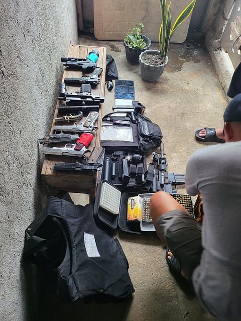 Authorities confiscated high-powered firearms, explosives and tactical equipment during a follow-up operation in Bulacan on November 29, 2025.