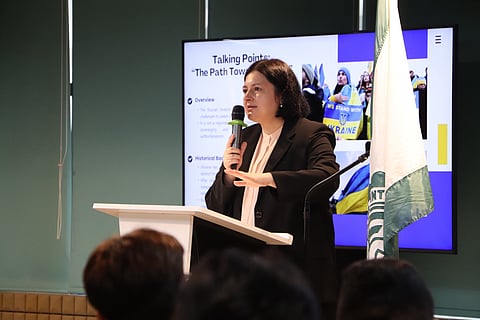 UKRAINE'S first envoy to Manila, Yuliia Fediv, with words carrying the urgency of a nation under relentless attack.