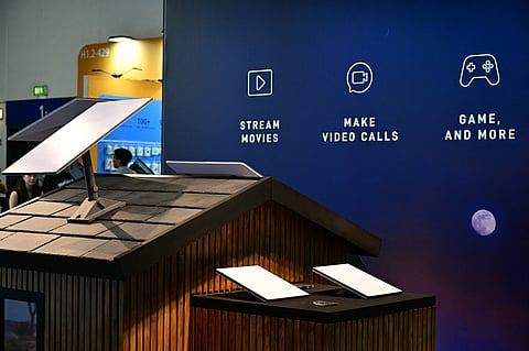 STARLINK manifests presence Antennas are seen at the booth of US satellite internet service provider Starlink during an international trade show for consumer electronics and home appliances in Berlin.