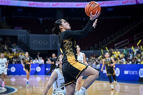 KARYLL Sierba soars for a layup to lead the UST Tigresses to a 95-70 win over the NU Lady Bulldogs in Game 2 of their UAAP Season 88 women’s basketball tournament best-of-three finals series on Wednesday.