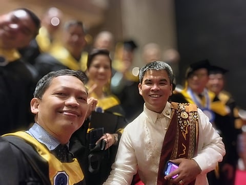 RAMIL Madriaga (left), a law graduate, millionaire, and here, a graduate of a public administration masteral course, before his re-arrest in 2023 on kidnapping charges, illegal possesion of firearms and the killing of a cop.