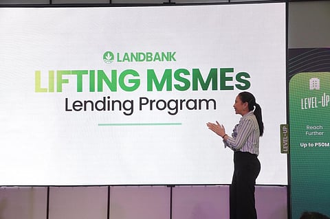 DEPARTMENT of Trade and Industry Secretary Ma. Cristina Aldeguer-Roque applauds the launch of the Lifting MSMEs Lending Program, a collaboration between DTI and Land Bank of the Philippines aimed at expanding access to finance for micro, small and medium enterprises.