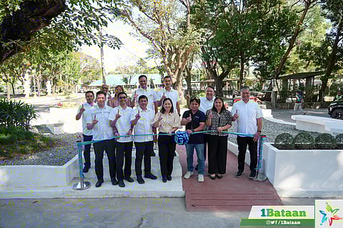MEMBERS of the Sangguniang Panlalawigan of Bataan, together with Provincial Environment and Natural Resources Department Head Raphael De Leon and AboitizPower representative Jim Kirby Baylen, open Tatsulok Park at the Capitol Compound on 15 December 2025.