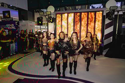 The SexBomb Girls perform during a mall show hosted by BingoPlus.