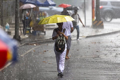 Taft Avenue in Manila short but intense rain resulted to some areas being in gutter-deep flood.