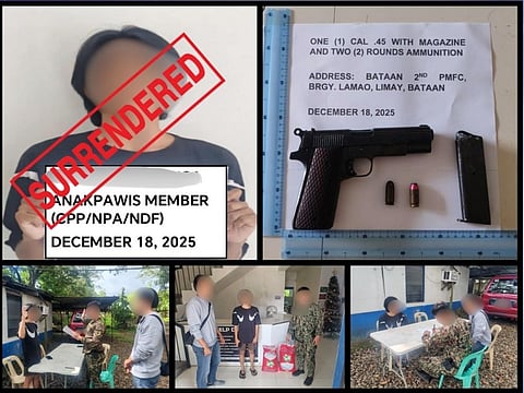 A former member of the Anakpawis surrendered to Bataan police at Barangay Lamao in the town of Limay, Bataan on December 18, 2025.