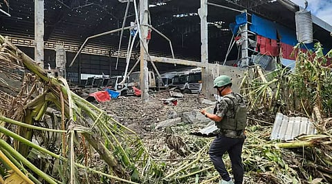 THAI fighter jets dropped three bombs in an area of Poipet city, the Cambodian interior ministry said.