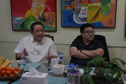SOCIAL Security System President Robert de Claro (left) and SSS Commissioner Alvin Limlingan outline the historic pension reform program that will disburse up to P140 billion in additional benefits to more than 43-million members.