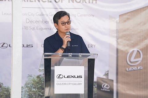 ADDRESSING guests, Alfred Ty, chairman of Lexus Philippines, outlines the brand’s plans to expand its presence in northern Metro Manila.