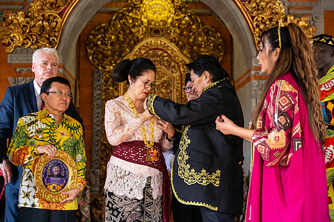 RECEPTION of honors at Ubud summit, highlighting global leaders’ engagement with cultural preservation and heritage.