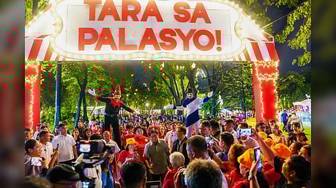 PRESIDENT Ferdinand Marcos Jr. delivers a heartfelt message during the Tara sa Palasyo’ event at Malacañang Palace, saying, ‘During the holiday season, we bring gratitude and care to Filipinos who continue to make sacrifices for their families and the nation.’