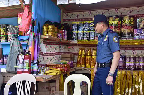 Police Regional Office-Caraga Director Brig. Gen. Marcial Mariano inspecting firecrackers across the region on Tuesday
