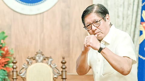 Fighting form With his survey ratings plumbing the depths, President Ferdinand Marcos Jr. strikes a pose, sending the probable message that he is ready for a melee.