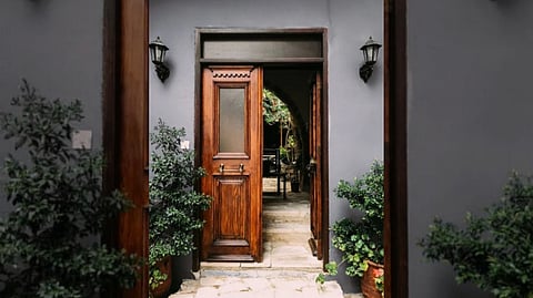 ENTRANCE door.
