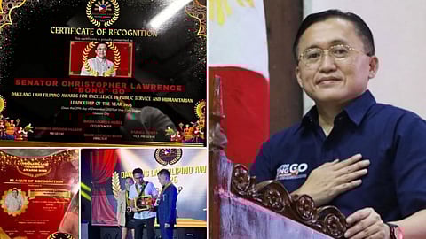 SENATOR Christopher “Bong” Go received the Dakilang Lahi Filipino Award during a ceremony in Quezon City on 29 December 2025.