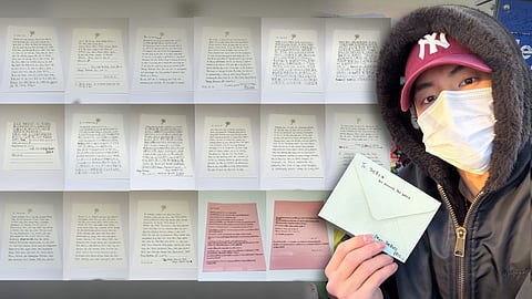 THE BOYZ Eric with the handwritten letters he wrote.