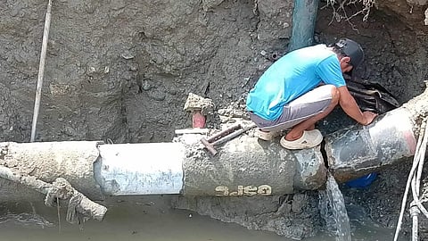 Emergency repair of a busted pipe caused by heavy downpour in CDO.