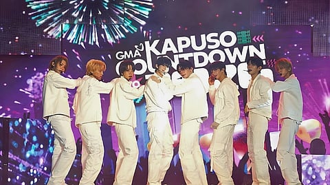 K-POP group AHOF leads the countdown to 2026 at SM Mall of Asia, delivering a high-energy performance for
thousands of fans.